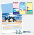 Surf Art Print – One More Wave Vintage Beach Poster by BeckyBettesworth (one-more-wave)