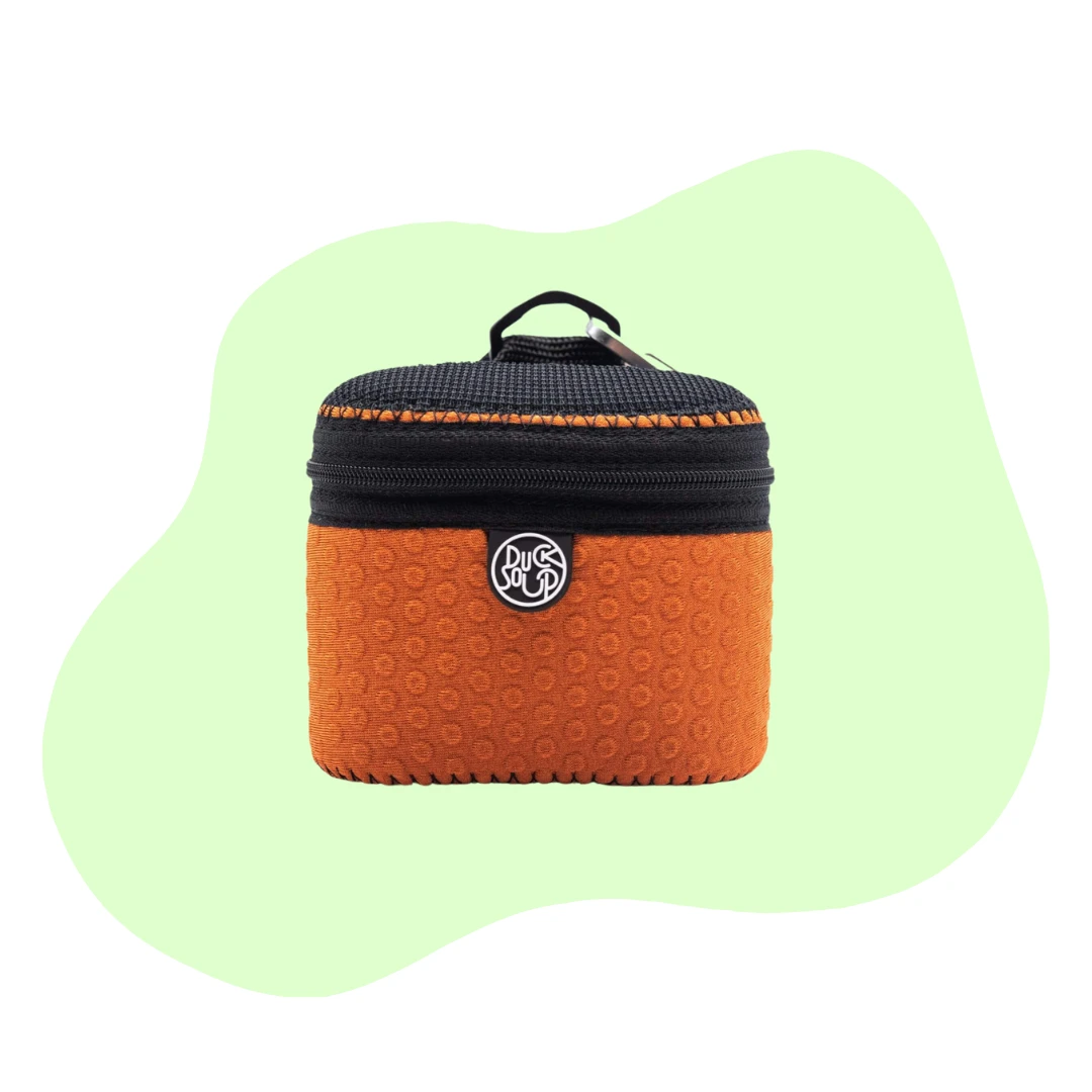 Dog Treat Bag – Orange Dot Spill-Free Training Pouch by Dicky Bag (orange-dot-treat-bag)