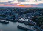 Padstow Print - Festive Harbour Dusk Giclee Art by Cornwall Prints (christmas-dusk-over-padstow-harbour)