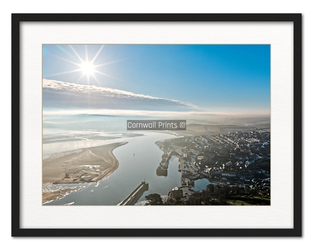 Coastal Wall Art – Padstow Camel Estuary Print A4 by Cornwall Prints (bright-winter-light-camel-estuary-padstow)