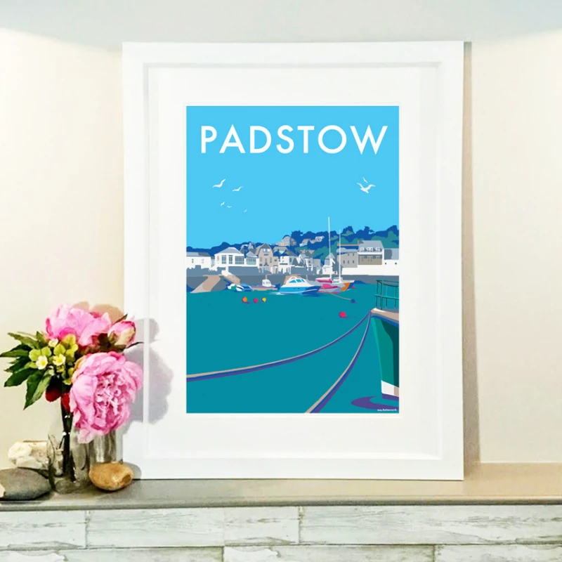 Padstow Travel Poster – Vintage Railway Style Cornwall Print by BeckyBettesworth (padstow)