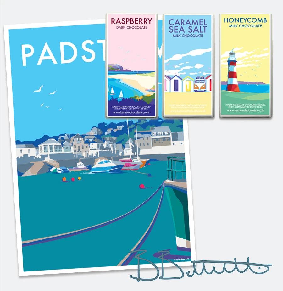 Padstow Travel Poster – Vintage Railway Style Cornwall Print by BeckyBettesworth (padstow)