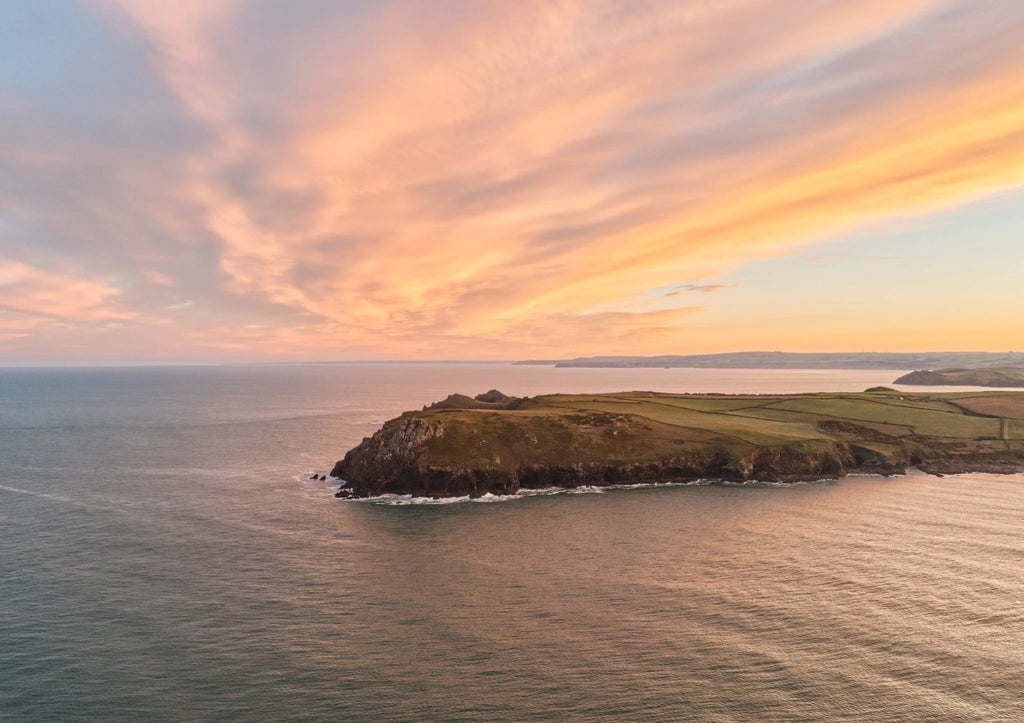 Cornwall Wall Art – Pentire Point Sunrise Giclée Print by Cornwall Prints (swirl-of-sunrise-pentire-point)