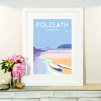 Vintage Travel Poster – Polzeath Cornwall Seaside Print by BeckyBettesworth (polzeath)