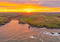 Cornwall Art Print – Porthcothan Bay Sunrise Dawn Calm by Cornwall Prints (rays-at-porthcothan-bay-sunrise)