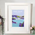 Port Isaac Print – Vintage Travel Poster by Becky Bettesworth by BeckyBettesworth (port-isaac)