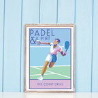 Padel Print – Vibrant Court Action Art by Becky Bettesworth by BeckyBettesworth (padel-pint)