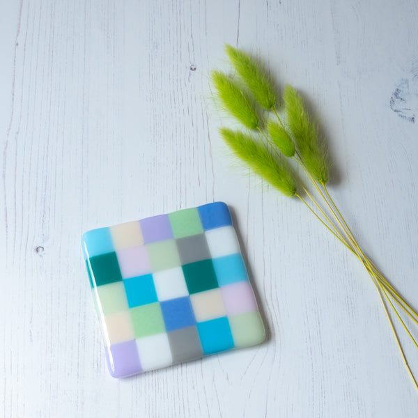 10cm Chequered Pastel Coaster - Bullseye Collection