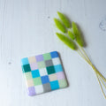 10cm Chequered Pastel Coaster - Bullseye Collection
