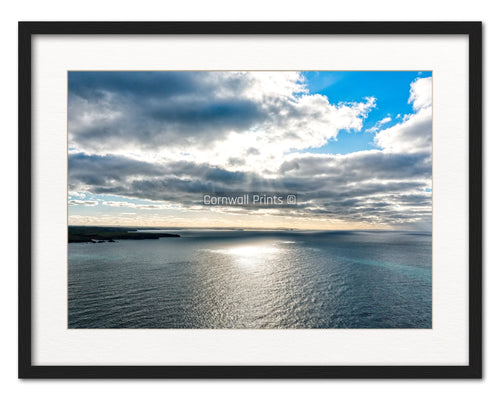 Coastal Wall Art - Sunlit Atlantic Glow Giclee Print by Cornwall Prints (sunbreak-on-the-atlantic-porthcothan-to-newquay)