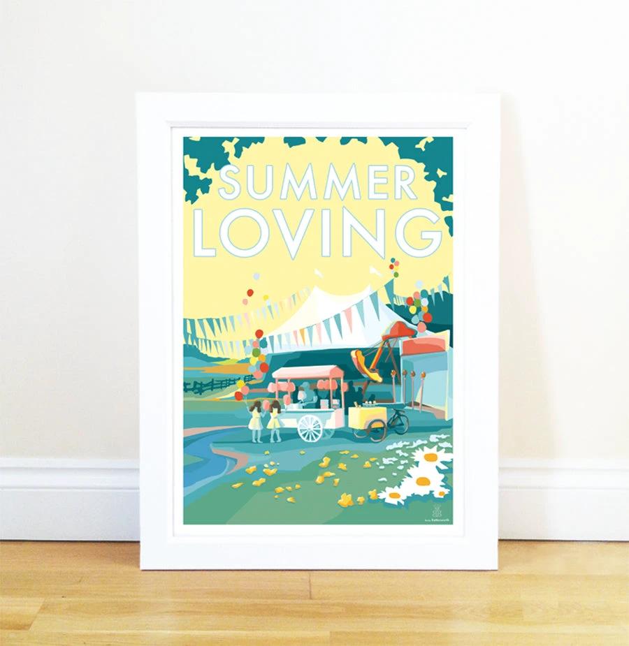 Summer Loving Vintage Seaside Poster | Becky Bettesworth by BeckyBettesworth (summer-loving)