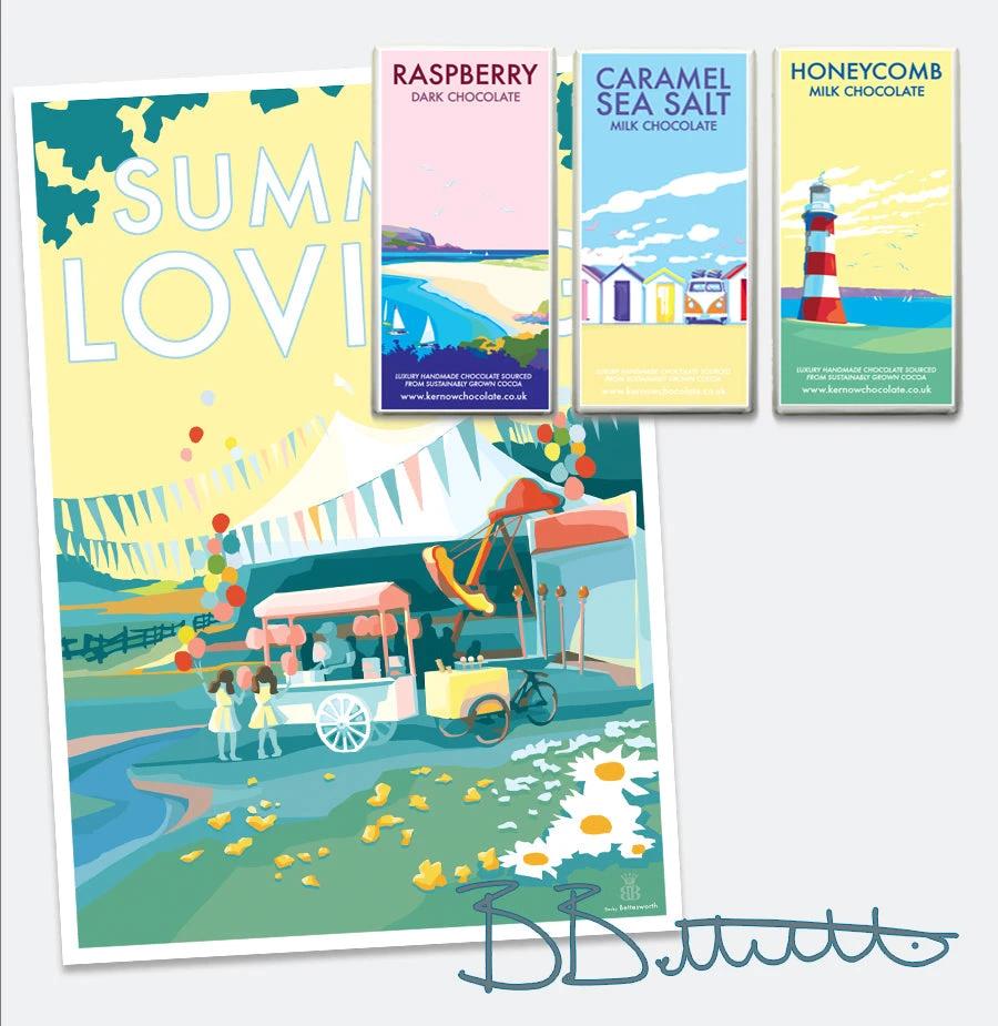 Summer Loving Vintage Seaside Poster | Becky Bettesworth by BeckyBettesworth (summer-loving)
