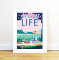 The Good Life Poster with Vintage Seaside Scene | BeckyBettesworth by BeckyBettesworth (the-good-life)