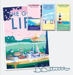 The Good Life Poster with Vintage Seaside Scene | BeckyBettesworth by BeckyBettesworth (the-good-life)