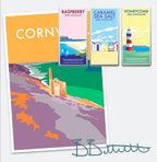 Cornwall Travel Poster – Vintage Tin Mine Design by Becky Bettesworth by BeckyBettesworth (cornwall-tin)