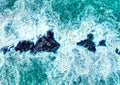 Coastal Wall Art - Ocean Calm Giclee Print A3 Cornwall by Cornwall Prints (trescore-in-winter-surge-porthcothan-bay)
