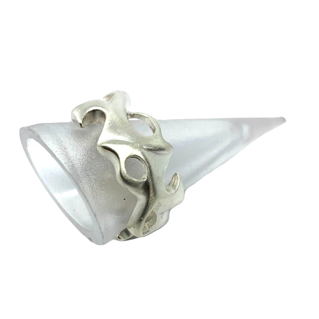 Men's Silver Ring – Organic Sculptural Design