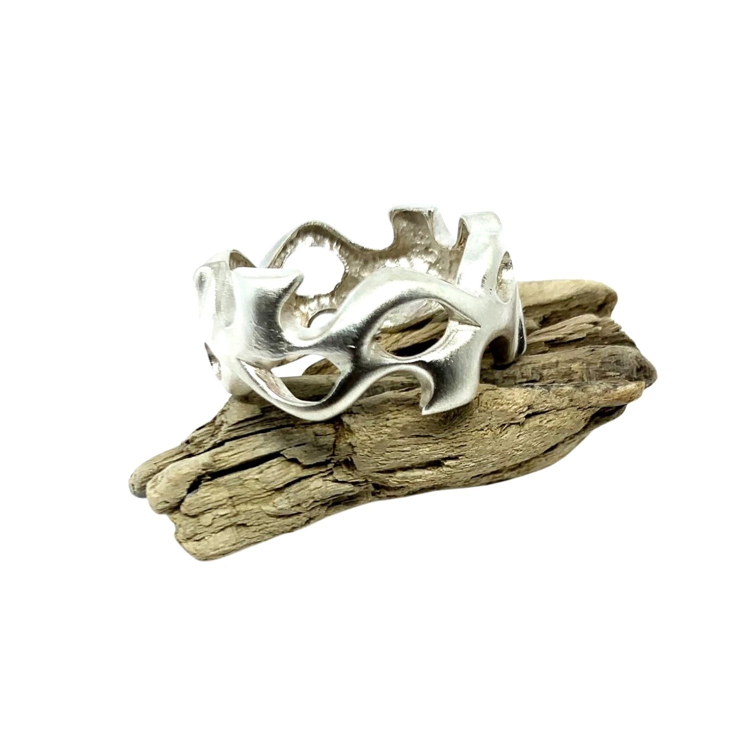 Men's Silver Ring – Organic Sculptural Design