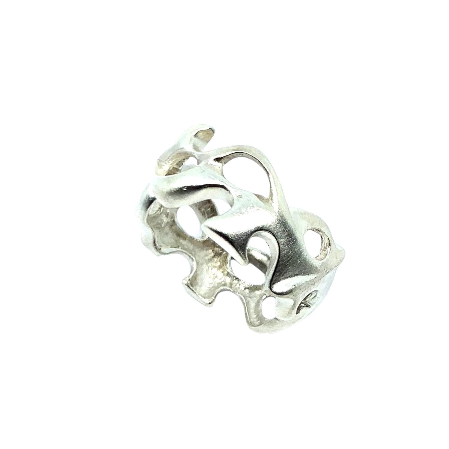 Men's Silver Ring – Organic Sculptural Design