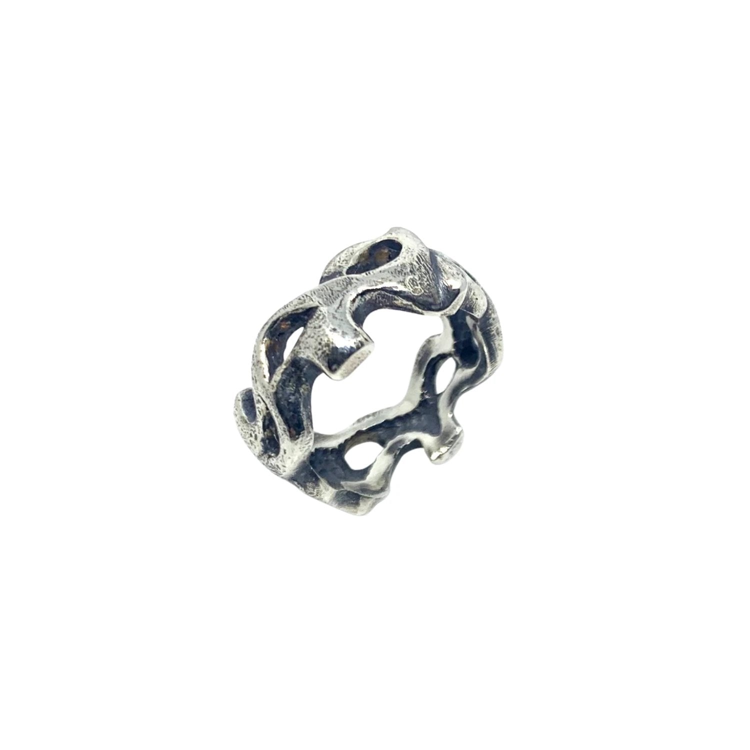 Sterling Silver Ring - Organic Sculptural Design by Cornish Artisan by Tg-Jewellery By Tamara Gervasio (organic-ring-for-women-sterling-silver-925-sculptural-design)