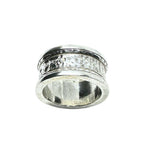 Men's Silver Ring – Chunky Sterling Silver Band with Oxidised Detail