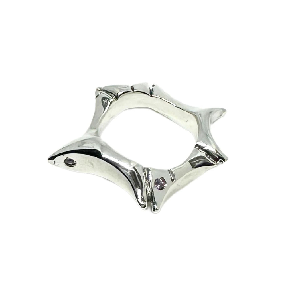 Star Ring - Handcrafted Sterling Silver with Choice of Gemstones by Tg-Jewellery By Tamara Gervasio (star-ring-sterling-silver-925-with-cubic-zirconia-ruby-garnet-or-amethyst)