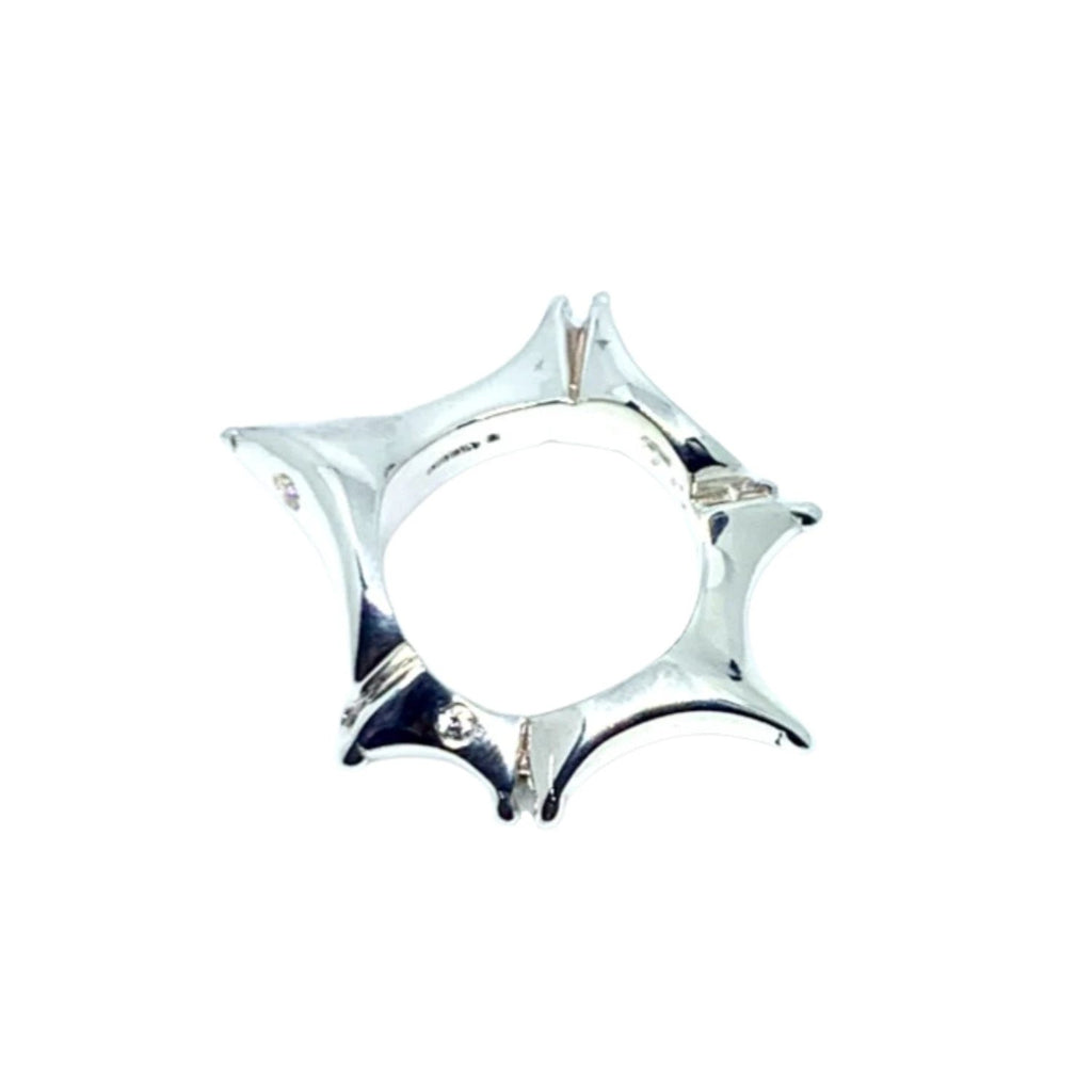 Star Ring - Handcrafted Sterling Silver with Choice of Gemstones by Tg-Jewellery By Tamara Gervasio (star-ring-sterling-silver-925-with-cubic-zirconia-ruby-garnet-or-amethyst)