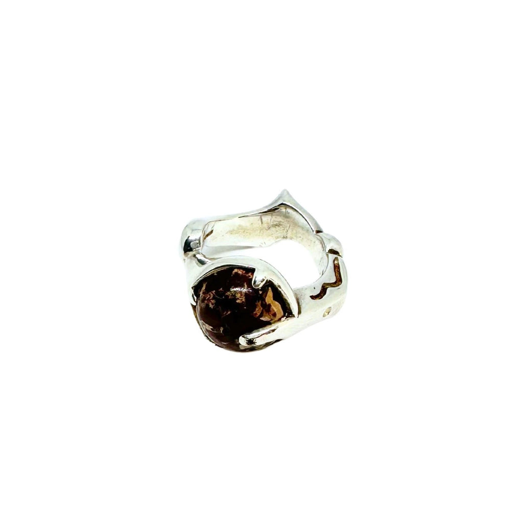 Sterling Silver Statement Ring – Hand-Carved Sculptural Design by Tg-Jewellery By Tamara Gervasio (sculpture-ring-sterling-silver-925-with-agate-jasper-or-tiger-eye)