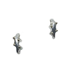 Silver Stud Earrings – Handmade Sea Slug Design with Gold Detail by Tg-Jewellery By Tamara Gervasio (sea-slug-stud-earrings-sterling-silver-18ct-yellow-gold)