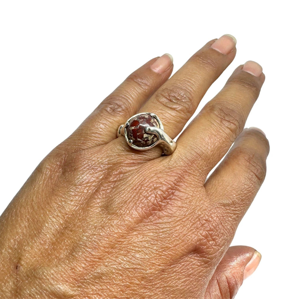 Sterling Silver Statement Ring – Hand-Carved Sculptural Design by Tg-Jewellery By Tamara Gervasio (sculpture-ring-sterling-silver-925-with-agate-jasper-or-tiger-eye)