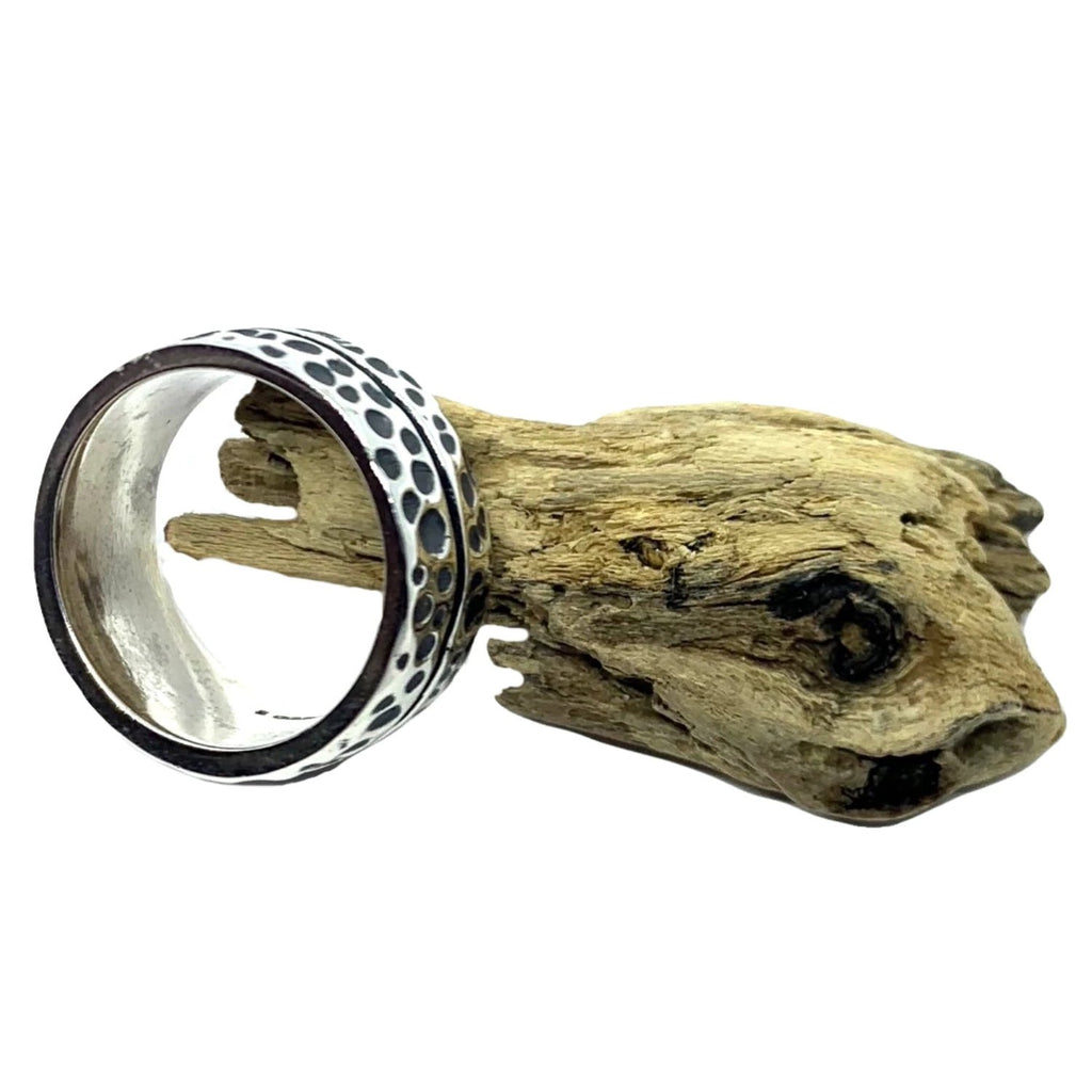 Men's Sterling Silver Ring - Handcrafted Statement Band