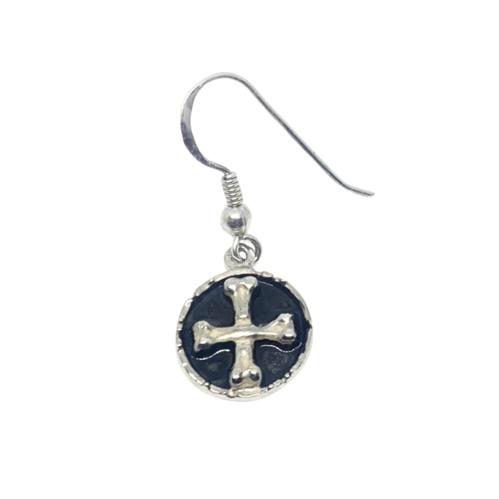 Sterling Silver Skull Earrings – Handcrafted Gothic Statement Pieces by Tg-Jewellery By Tamara Gervasio (medaglie-bones-skull-earrings-sterling-silver-925-with-black-enamel)