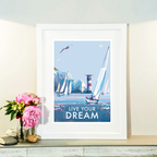 Vintage Travel Poster – Live Your Dream Motivational Quote Print by BeckyBettesworth (live-your-dream)