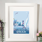 Vintage Travel Poster – Live Your Dream Motivational Quote Print by BeckyBettesworth (live-your-dream)