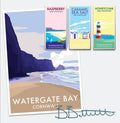 Watergate Bay Vintage Seaside Travel Poster | BeckyBettesworth by BeckyBettesworth (watergate-bay)