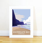 Watergate Bay Vintage Seaside Travel Poster | BeckyBettesworth by BeckyBettesworth (watergate-bay)