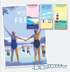 Wild and Free Vintage Seaside Poster | BeckyBettesworth by BeckyBettesworth (wild-and-free)