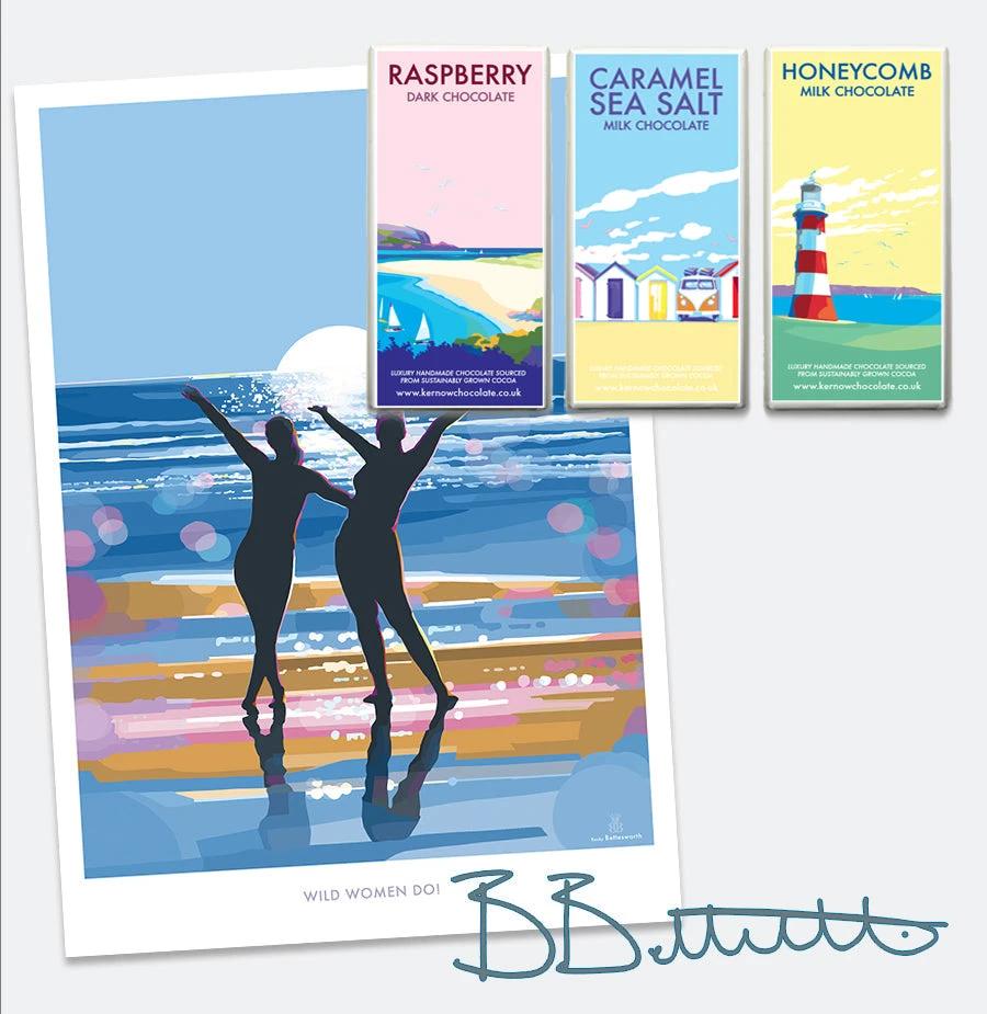 Wild Women Do Beach Sunset Silhouette Poster | BeckyBettesworth by BeckyBettesworth (wild-women-do)