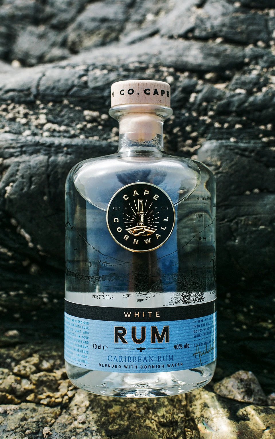 Cornish White Rum - Hand-Bottled in West Cornwall by Cape Cornwall Rum Company (cape-cornwall-white-rum-70cl)