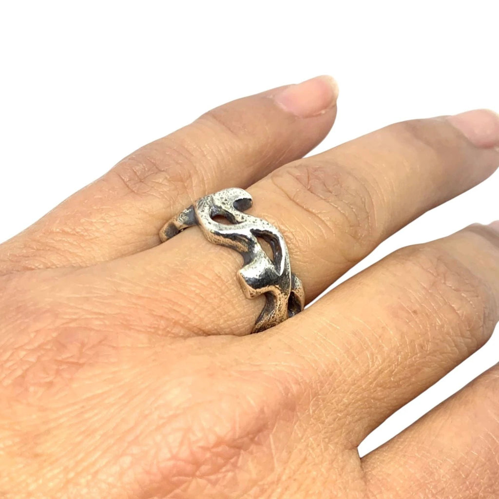 Sterling Silver Ring - Organic Sculptural Design by Cornish Artisan by Tg-Jewellery By Tamara Gervasio (organic-ring-for-women-sterling-silver-925-sculptural-design)