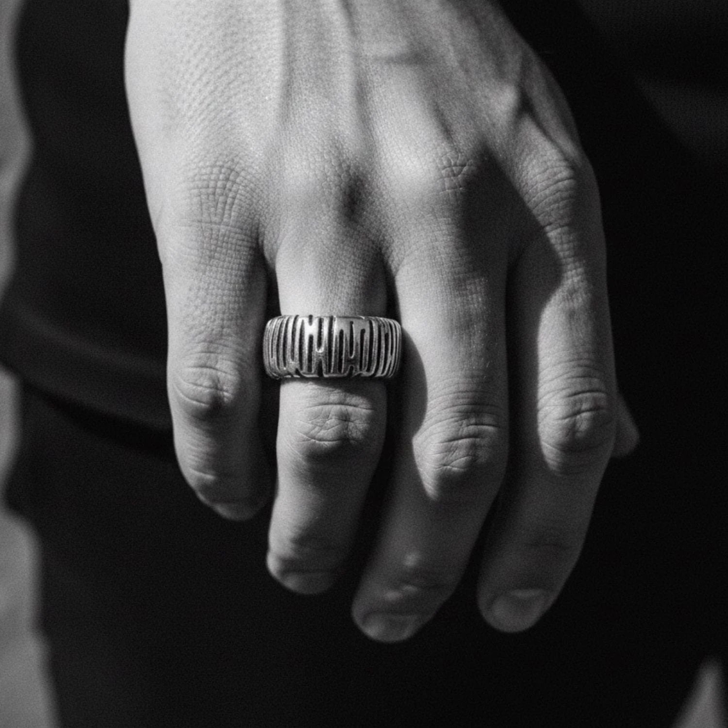 Chunky Sterling Silver Ring – Handcrafted Wheel Design