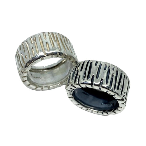 Chunky Silver Ring - Automotive Inspired Sterling Silver Band by Tg-Jewellery By Tamara Gervasio (wheel-flat-band-ring-sterling-silver-925-chunky-collection)