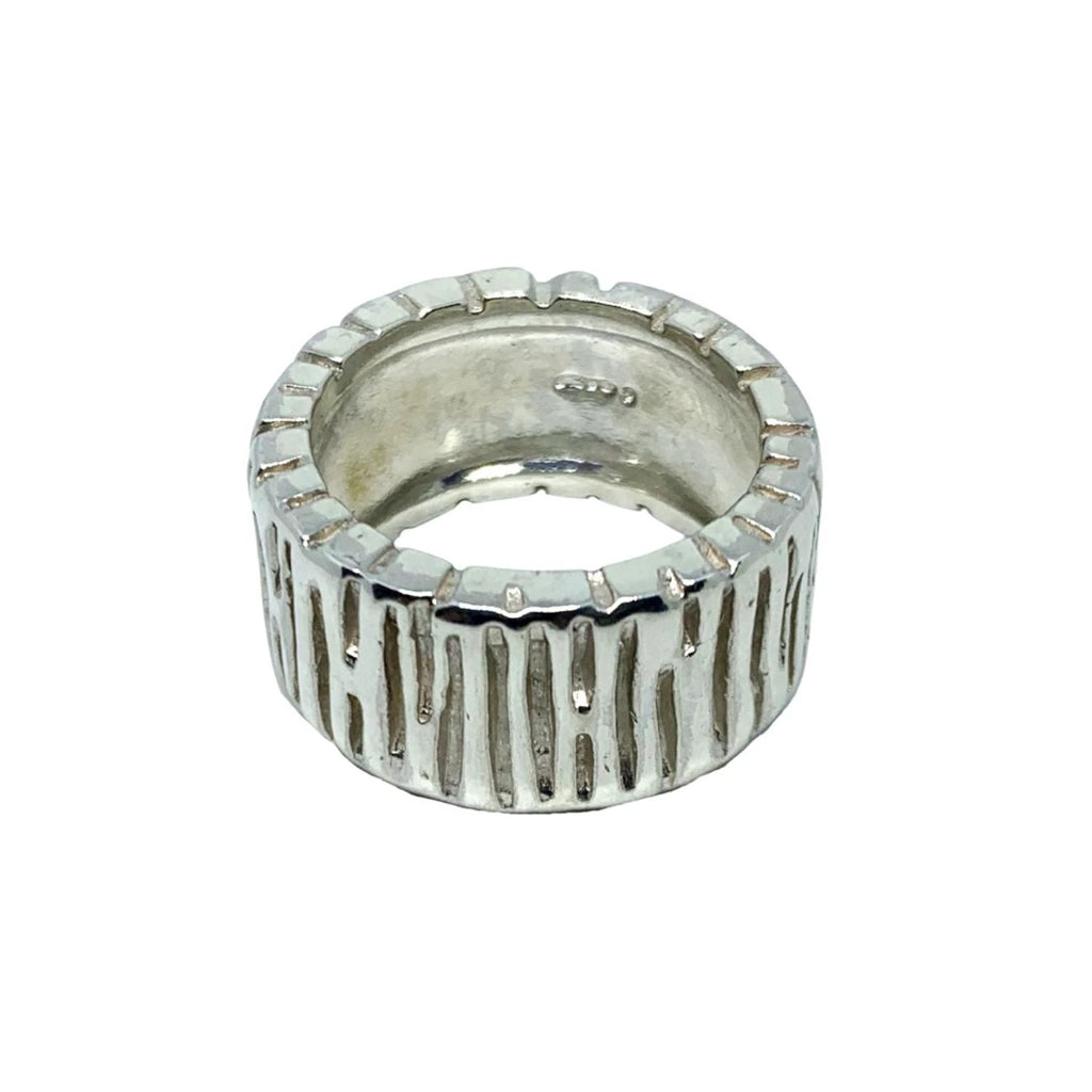 Chunky Silver Ring - Automotive Inspired Sterling Silver Band by Tg-Jewellery By Tamara Gervasio (wheel-flat-band-ring-sterling-silver-925-chunky-collection)
