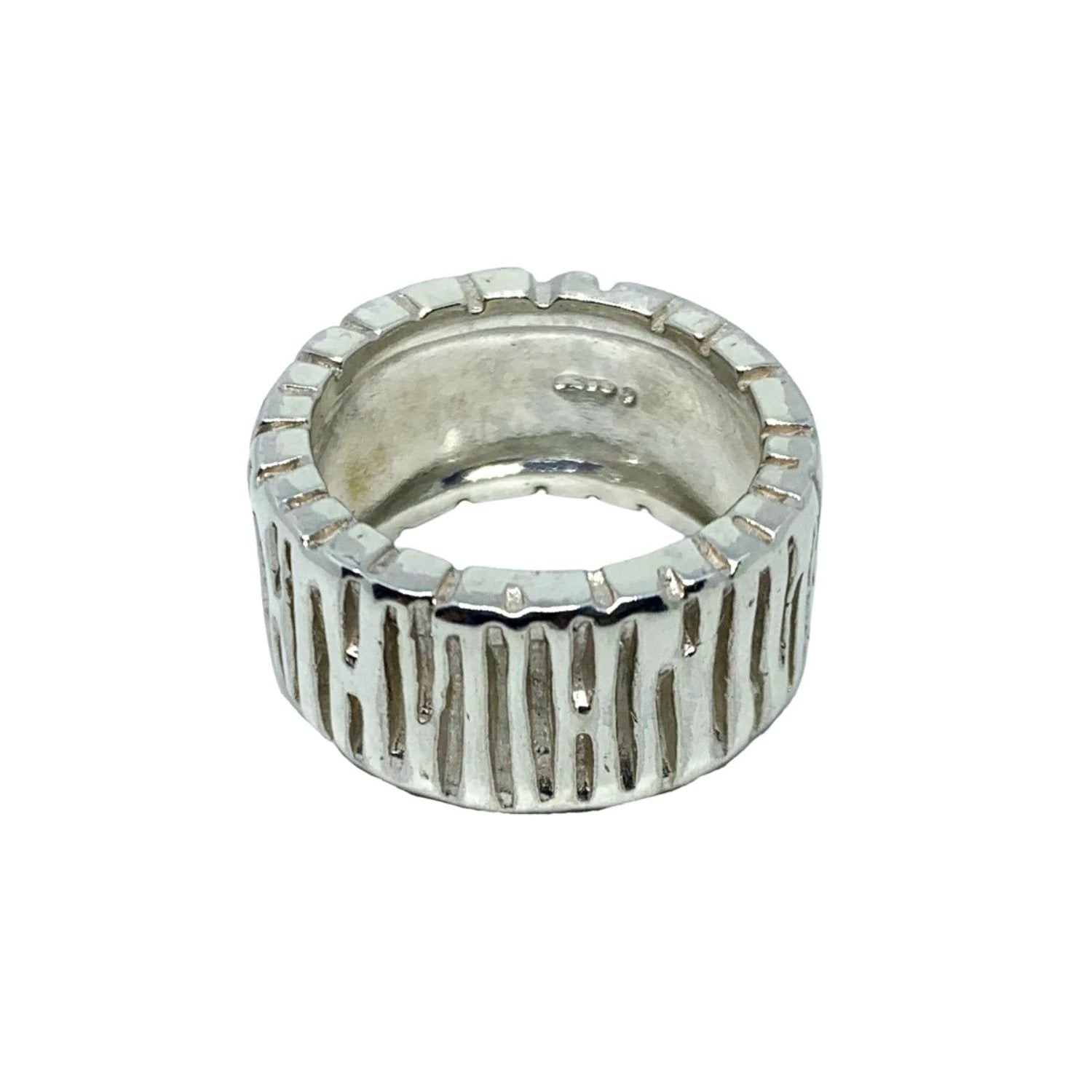 Chunky Silver Ring - Automotive Inspired Sterling Silver Band by Tg-Jewellery By Tamara Gervasio (wheel-flat-band-ring-sterling-silver-925-chunky-collection)