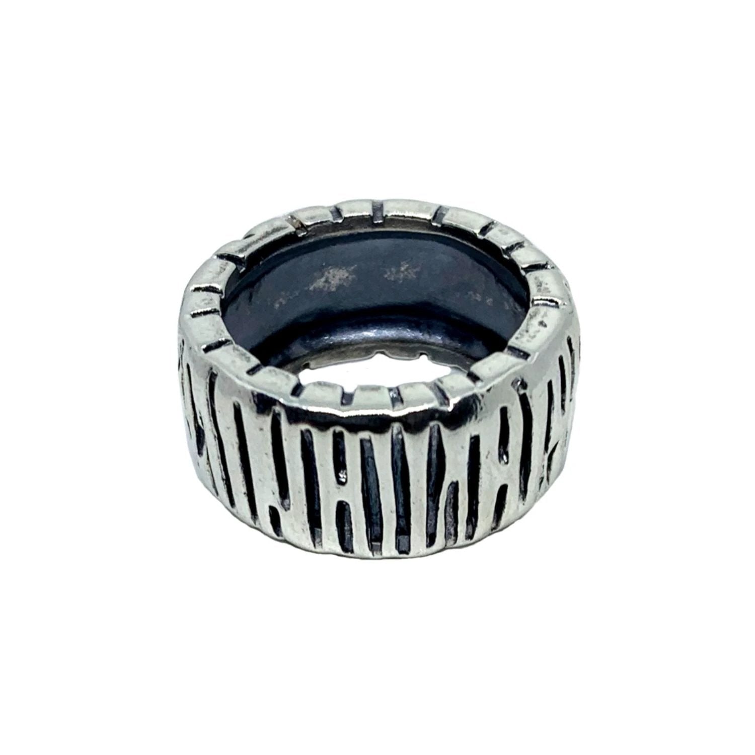 Chunky Silver Ring - Automotive Inspired Sterling Silver Band by Tg-Jewellery By Tamara Gervasio (wheel-flat-band-ring-sterling-silver-925-chunky-collection)