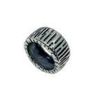 Chunky Silver Ring - Automotive Inspired Sterling Silver Band by Tg-Jewellery By Tamara Gervasio (wheel-flat-band-ring-sterling-silver-925-chunky-collection)