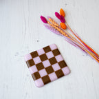 10cm Chequered Dual Coloured Coaster - Bullseye Collection