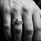 Men's Silver Ring – Organic Sculptural Design