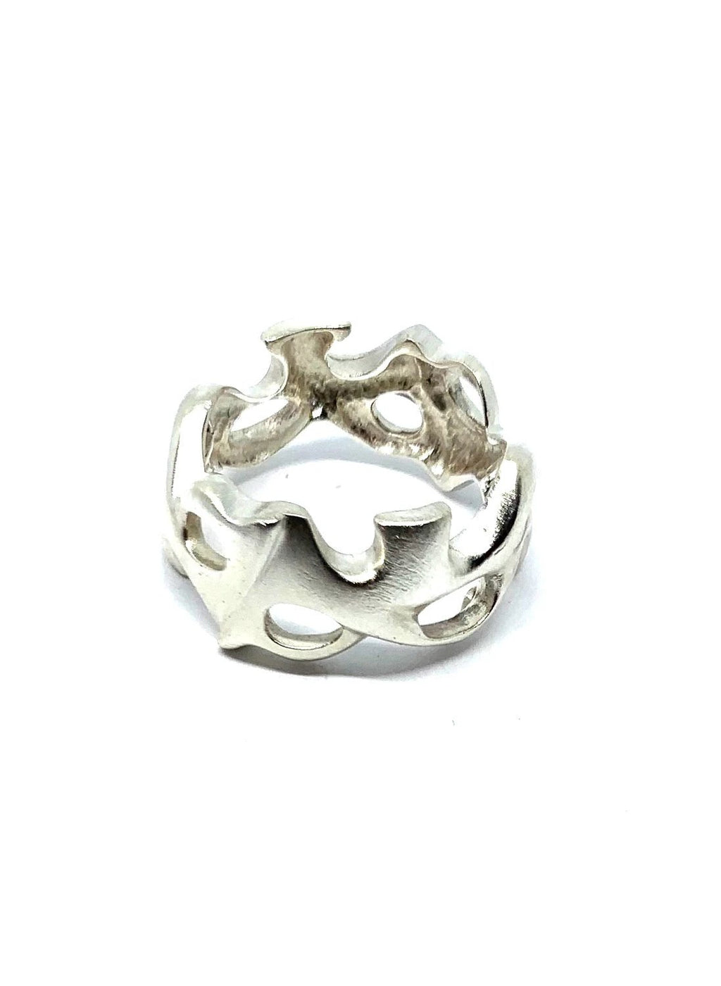 Men's Silver Ring – Organic Sculptural Design