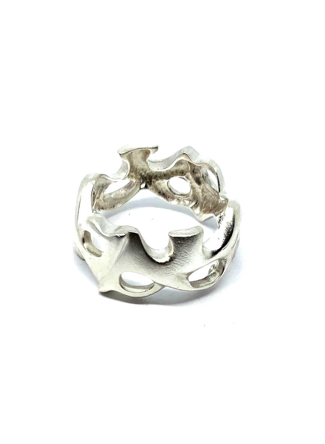 Men's Silver Ring – Organic Sculptural Design
